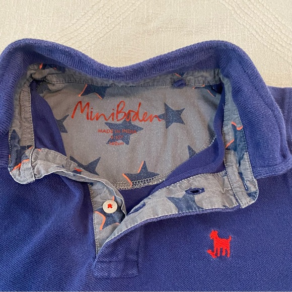 Mini Boden Long Sleeve Polo Navy with Stars Size 9-10Y - Picture 6 of 7